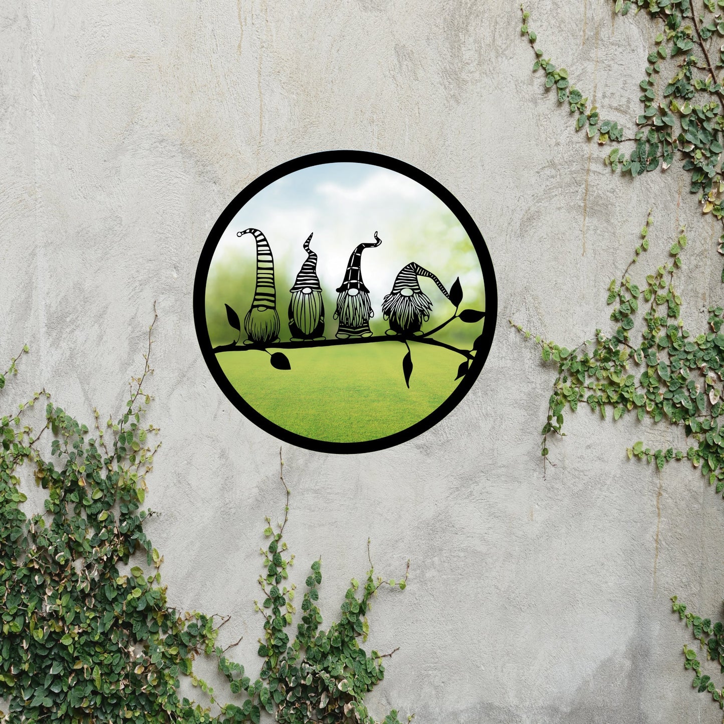 SunCatcher Garden Mirror Round Four Friendly Gonks Range of Sizes