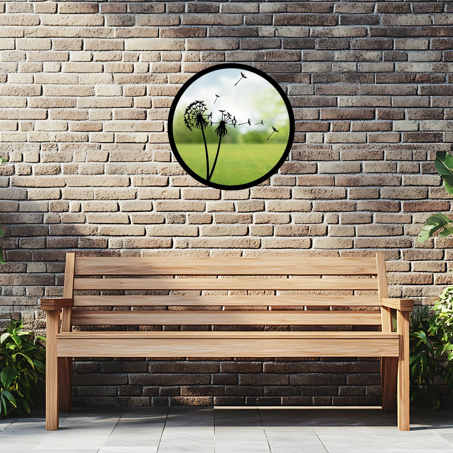 SunCatcher Garden Mirror Round Dandelions Range of Sizes