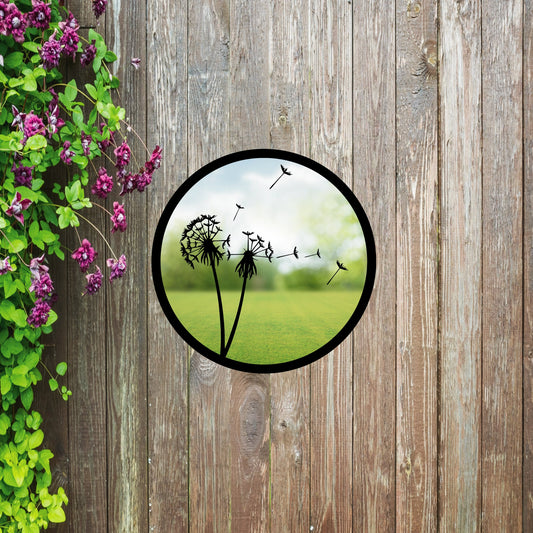 SunCatcher Garden Mirror Round Dandelions Range of Sizes