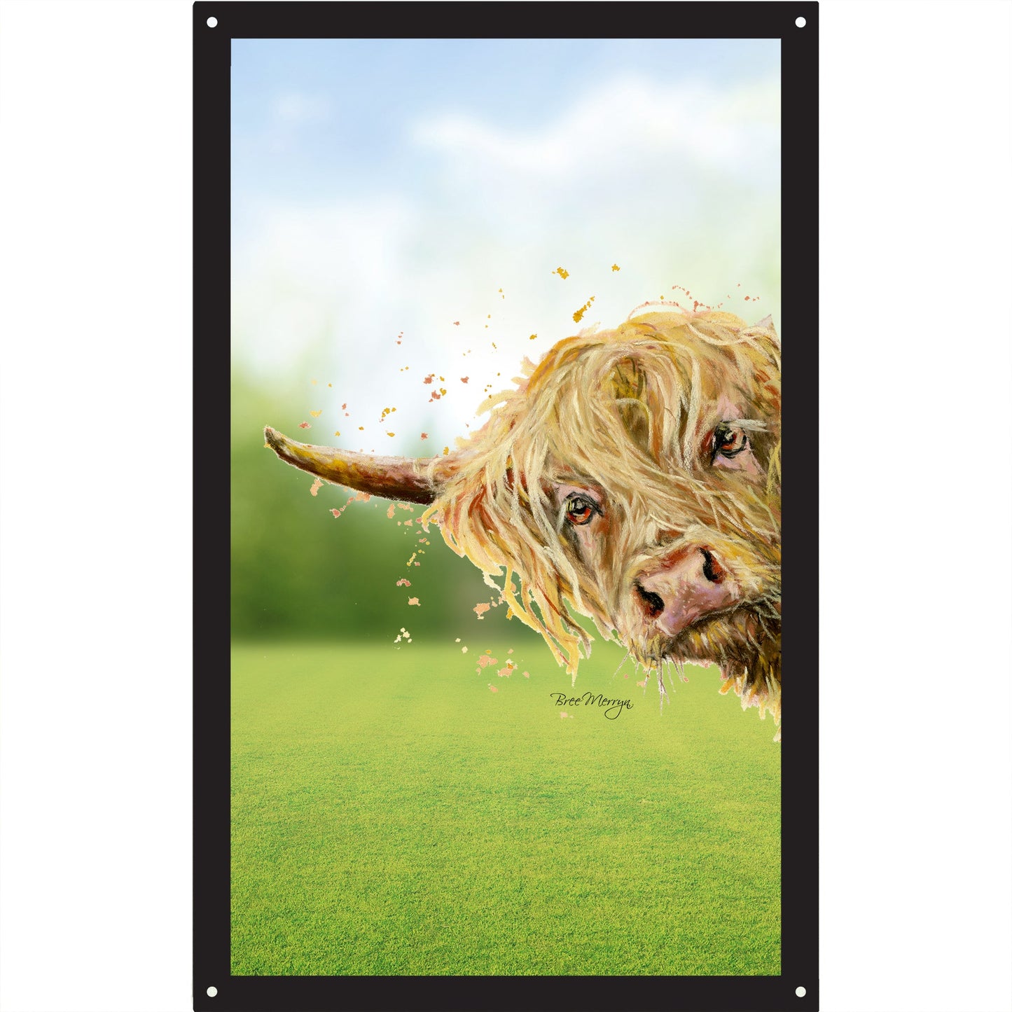 SunCatcher Garden Mirror Brody, the Highland Cow – Rectangular Illustrations by Bree Merryn