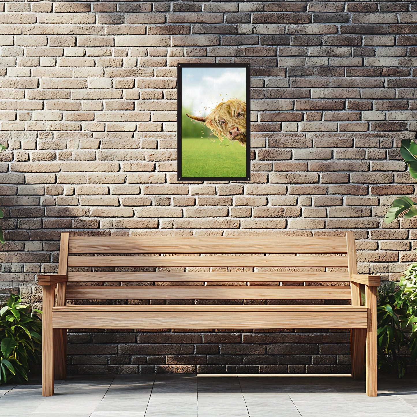 SunCatcher Garden Mirror Brody, the Highland Cow – Rectangular Illustrations by Bree Merryn