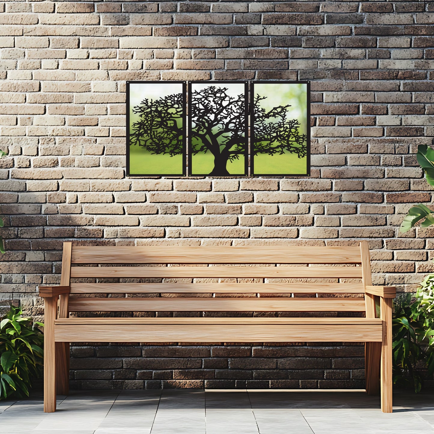 SunCatcher Garden Mirror Set of Three Panels Tree