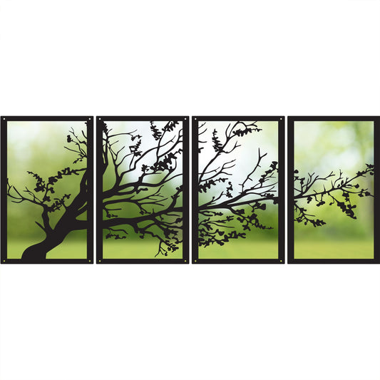SunCatcher Garden Mirror Set of Four Panels Tree