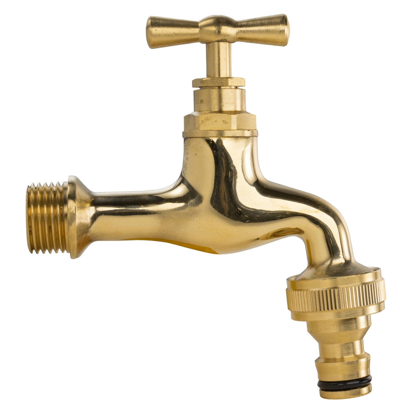 Water Butts Kit 1/2" With Polish Brass Tap & Snap On Connector