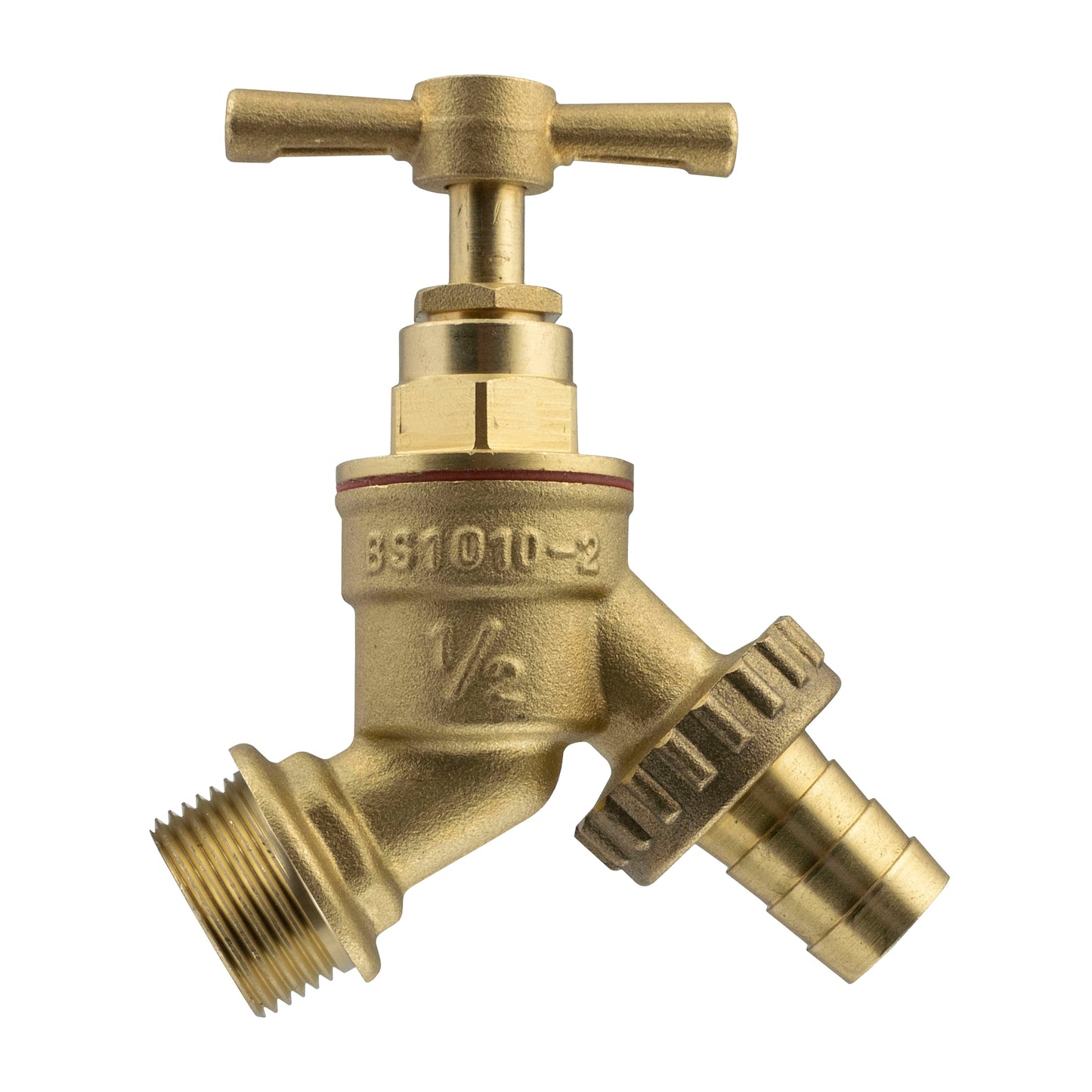 Wall Flange Kit 20mm MDPE - Brass Tap & Two Way Splitter & Connectors