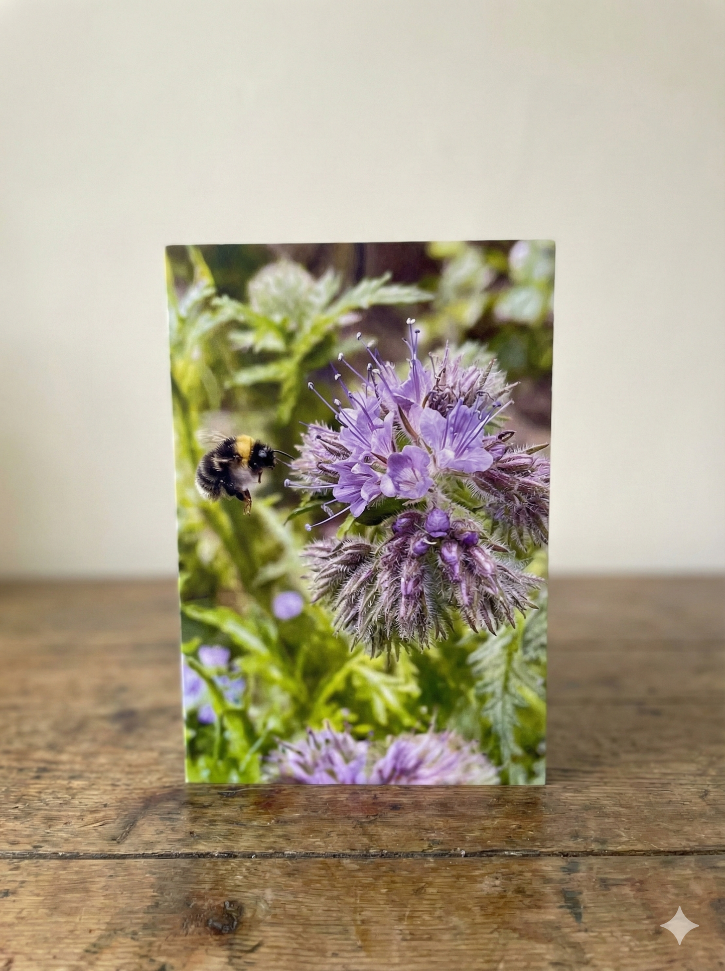 Bee with Phacelia Greeting Card