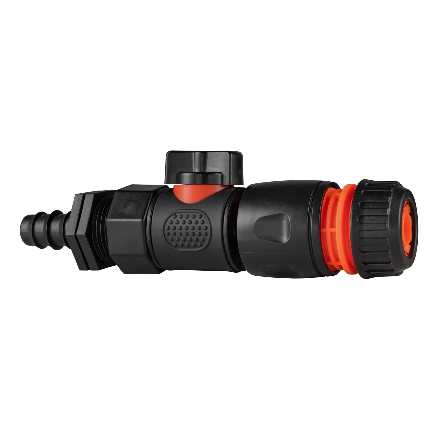 16mm Barbed Straight with BSPF-Quick Connect Valve & Hose Connector Black