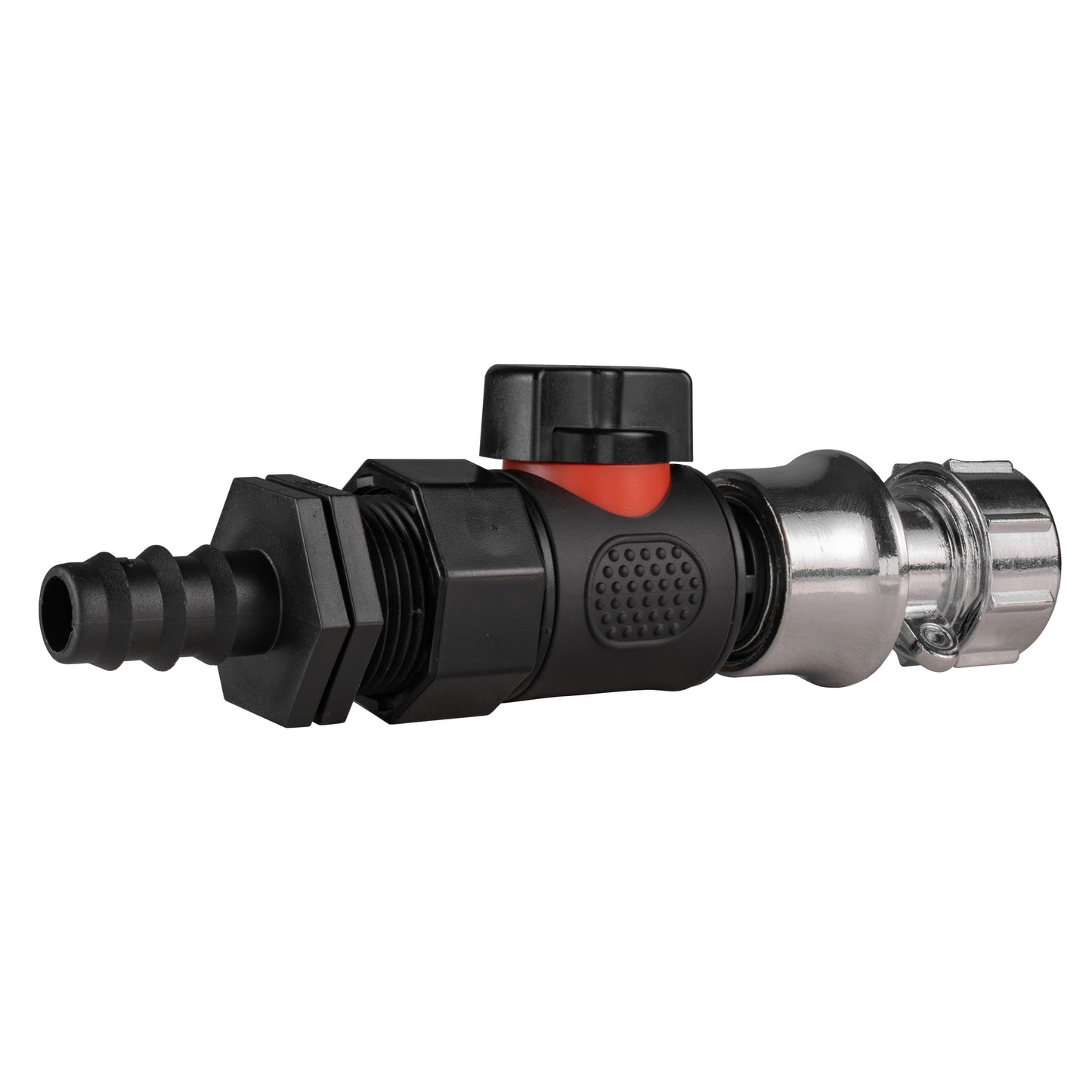 16mm Barbed Straight with BSPF-Quick Connect Valve & Hose Connector Zinc