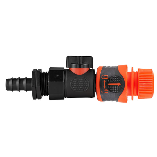 16mm Barbed Straight with BSPF-Quick Connect Valve & Hose Connector Lock