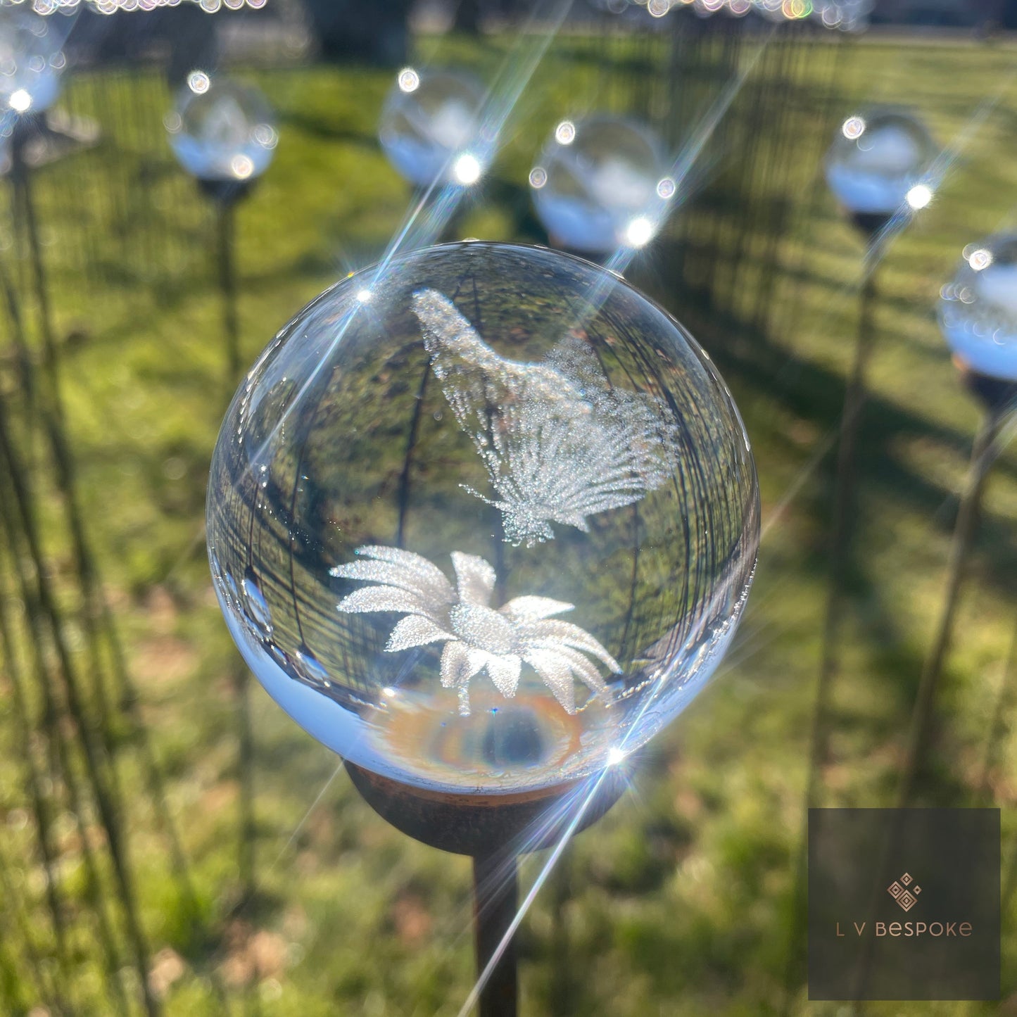 Stunning 3D Orb Decorative Garden Stake - Available in a number of designs.