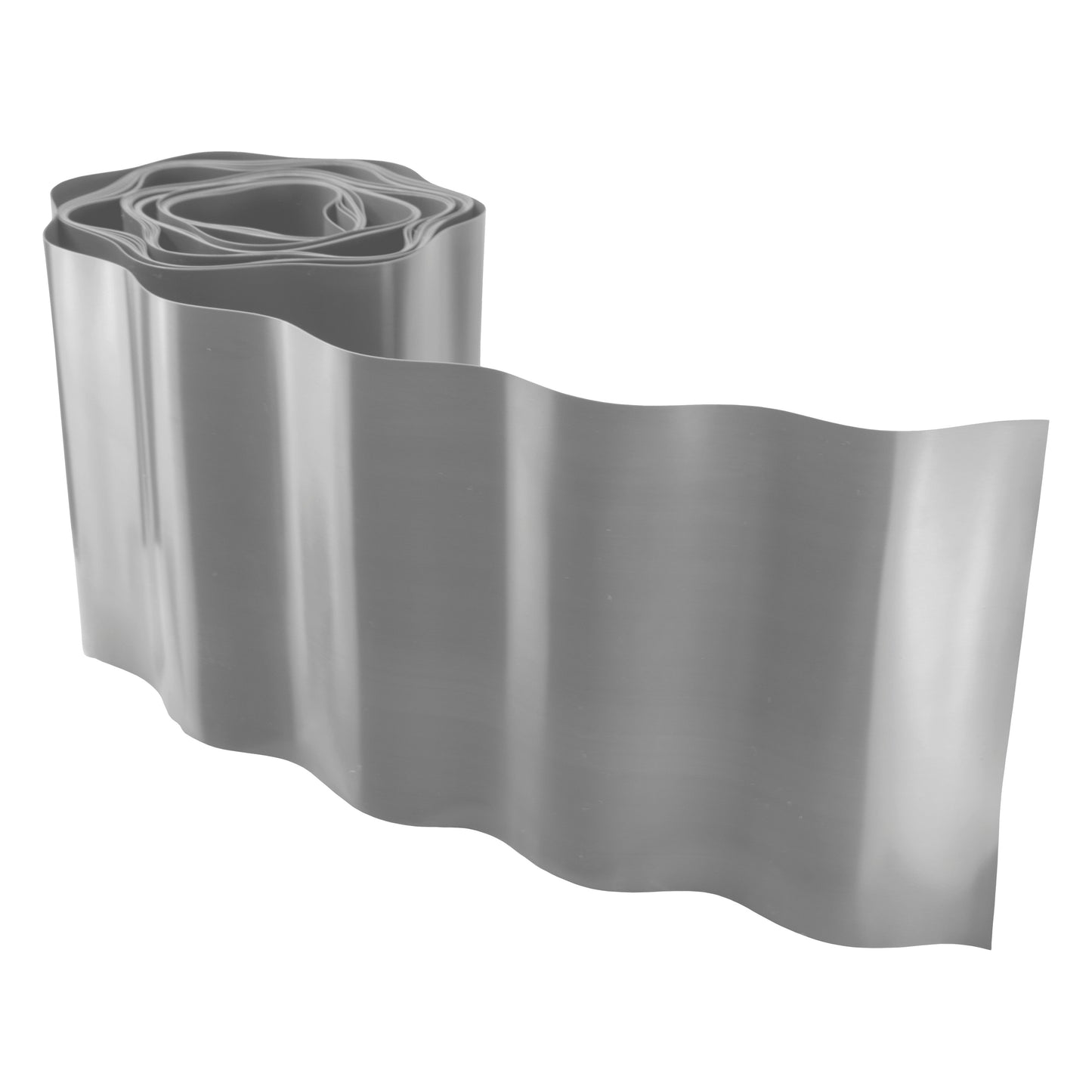 Wavy Plastic Garden Lawn Edging, H=20CM, L=9M, Light Gray