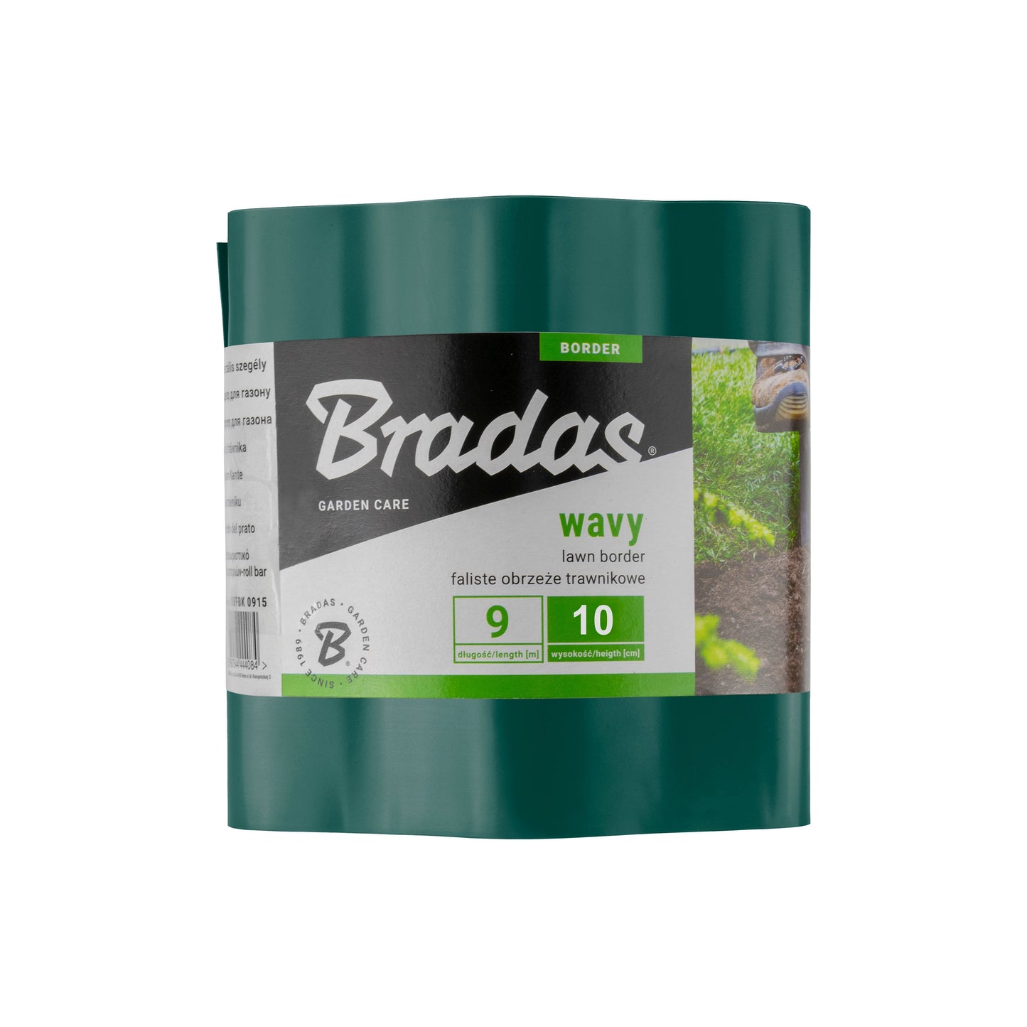 Wavy Plastic Garden Lawn Edging, H=10CM, L=9M, Green