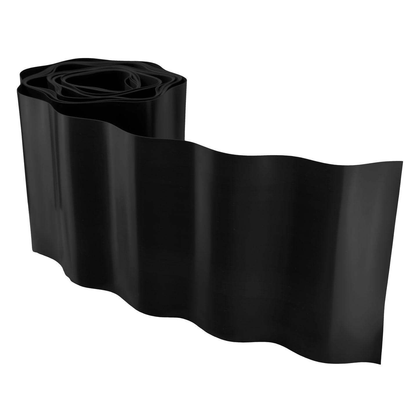 Wavy Plastic Garden Lawn Edging, H=25CM, L=9M, Black