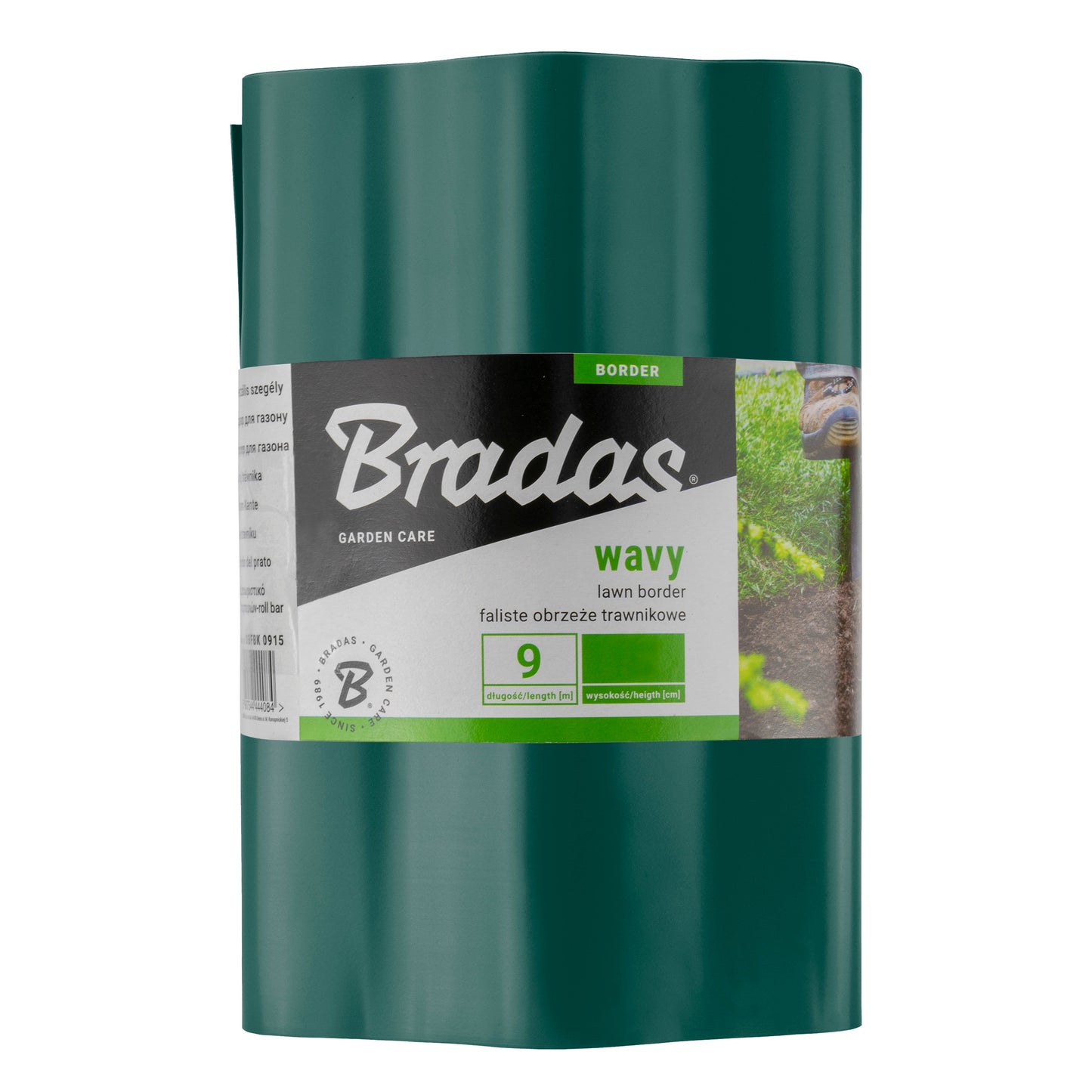 Wavy Plastic Garden Lawn Edging, H=25CM, L=9M, Green