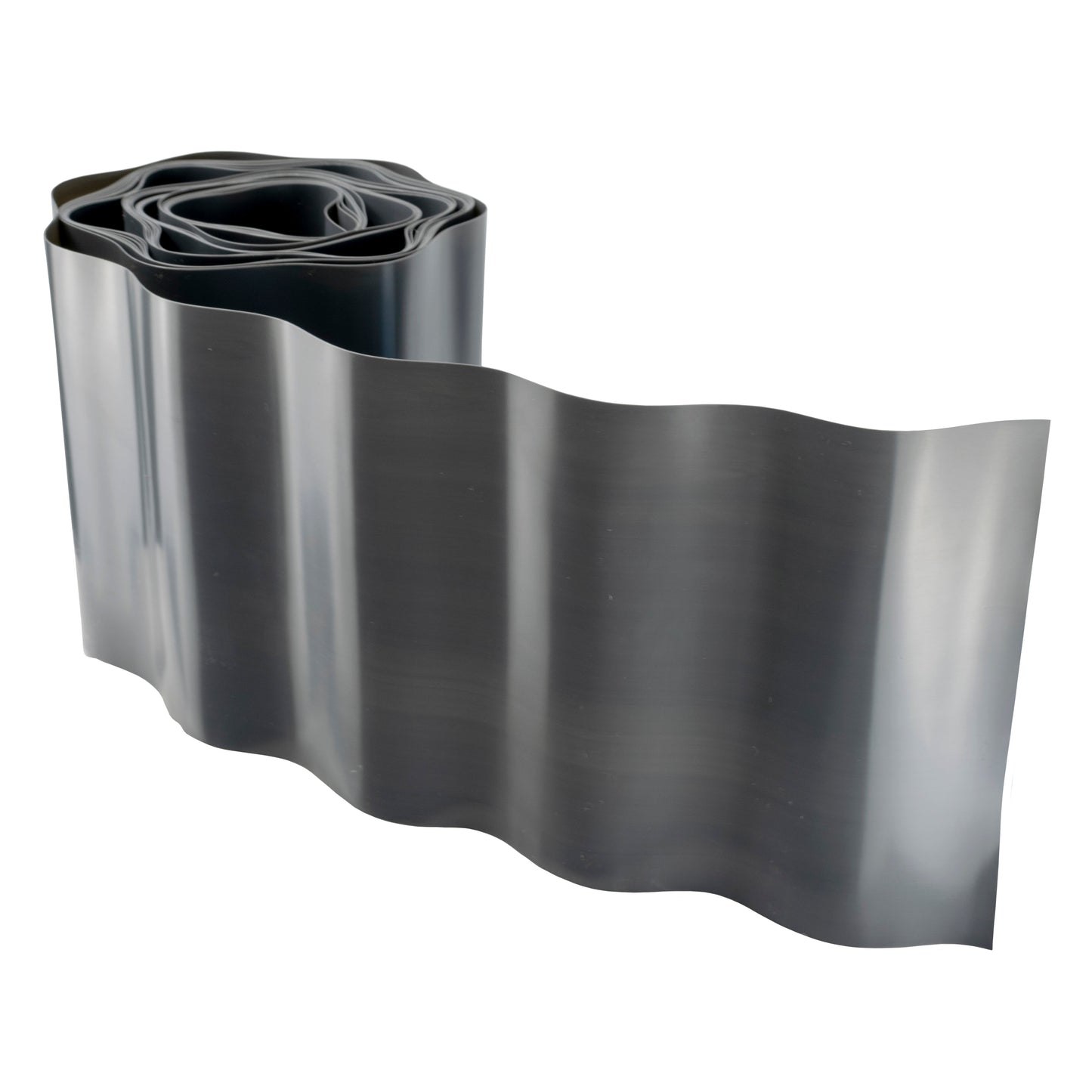Wavy Plastic Garden Lawn Edging, H=25CM, L=9M, Gray