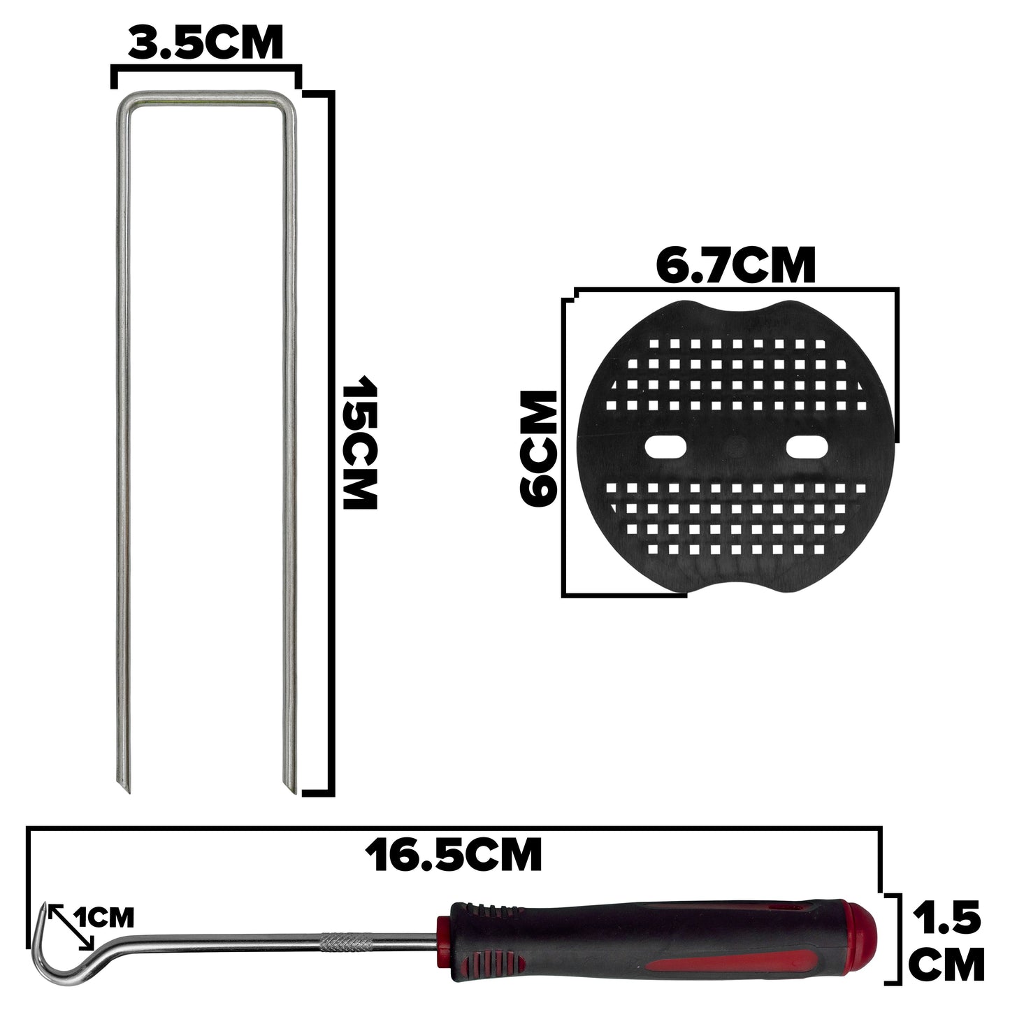 Weed Control Membrane Pegs Buffer Washer, 6"/150mm, Red