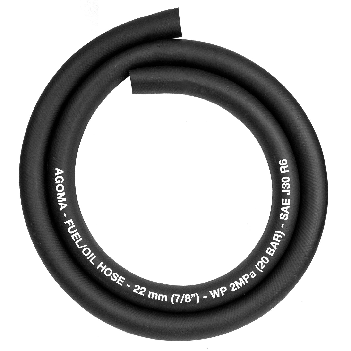 Rubber 22mm Braided Fuel, Oil Hose SAE J30 R6