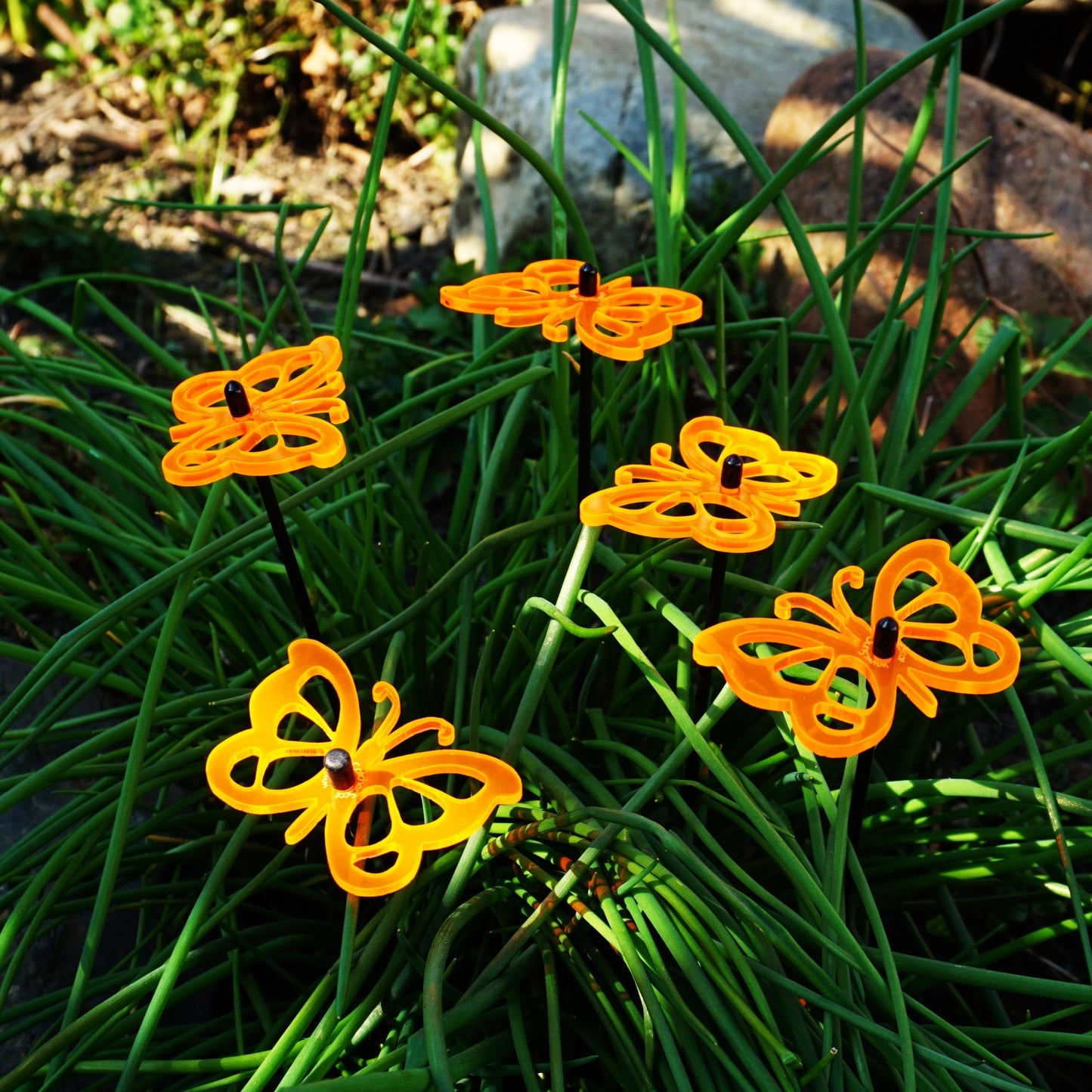 Large Garden Décor Ornaments Set of 5 'Comma Butterflies'