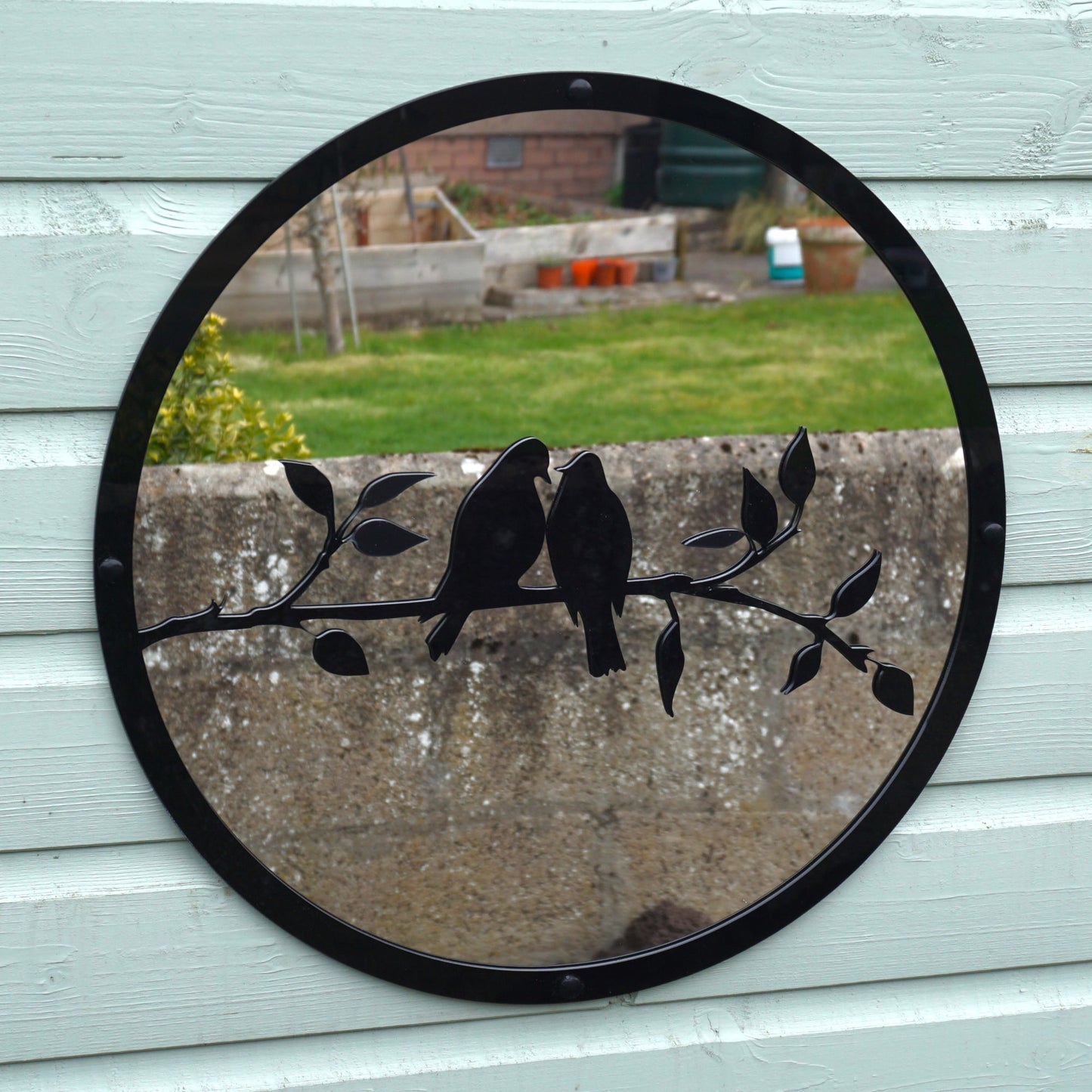 SunCatcher Garden Mirror Round Two Little Birds Range of Sizes