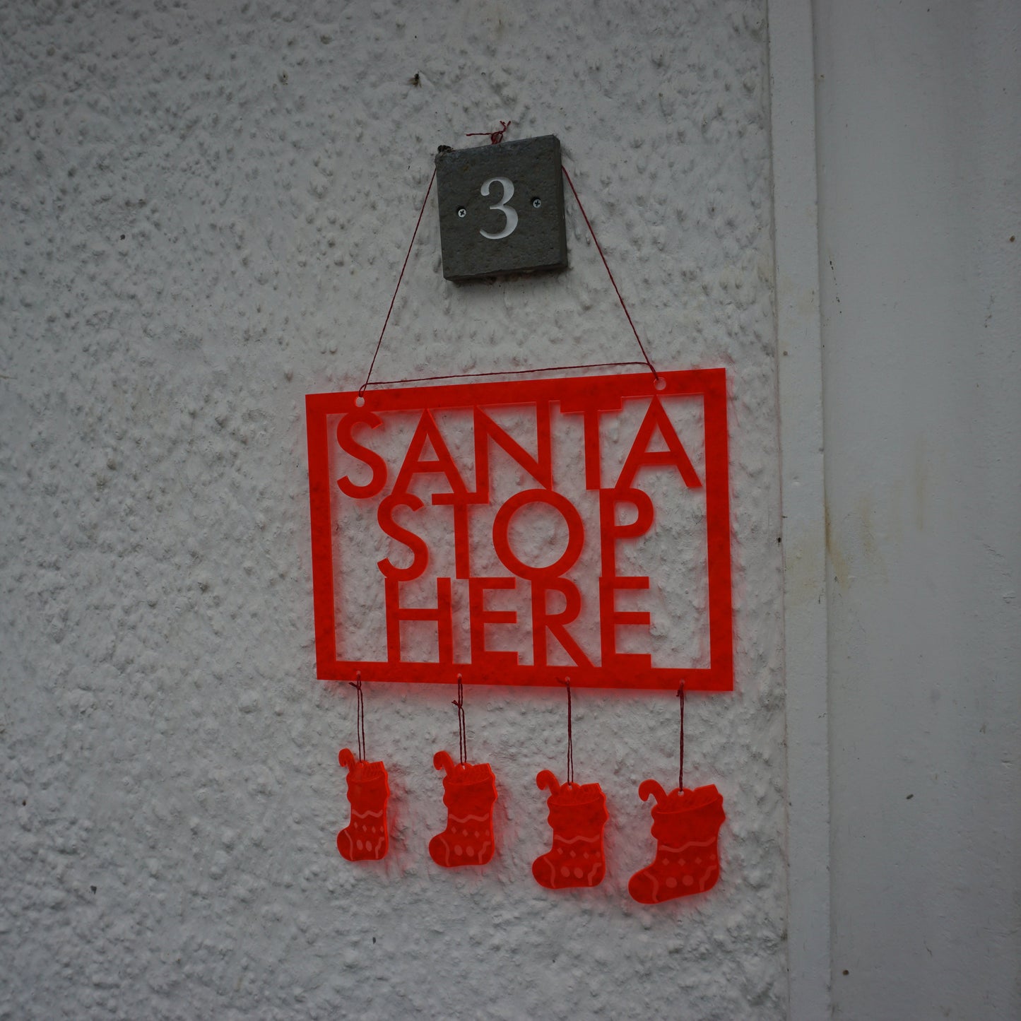 SunCatcher Christmas Sign 'Santa Stop Here'