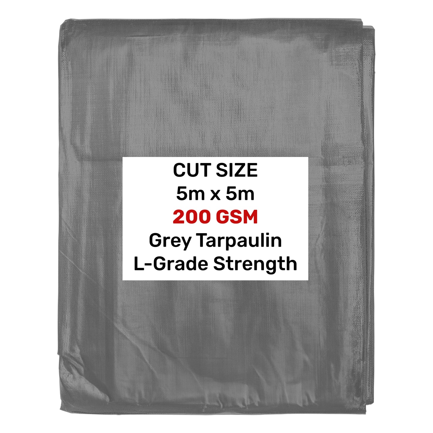 Grey L-Grade Tarpaulin 5m x 5m