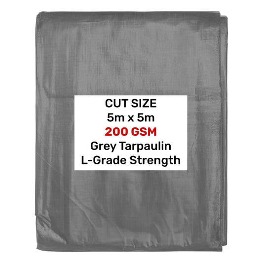Grey L-Grade Tarpaulin 5m x 5m