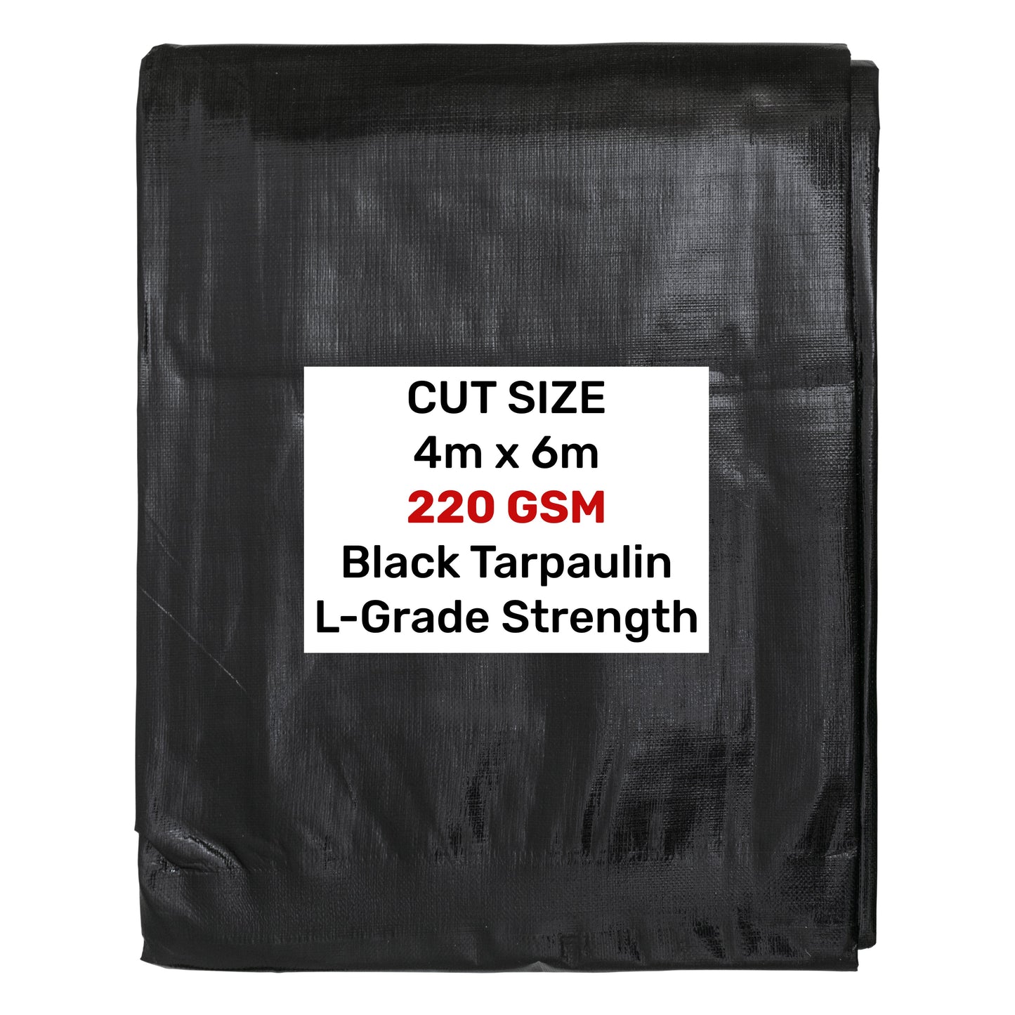 Black/Silver L-Grade Tarpaulin 4m x 6m