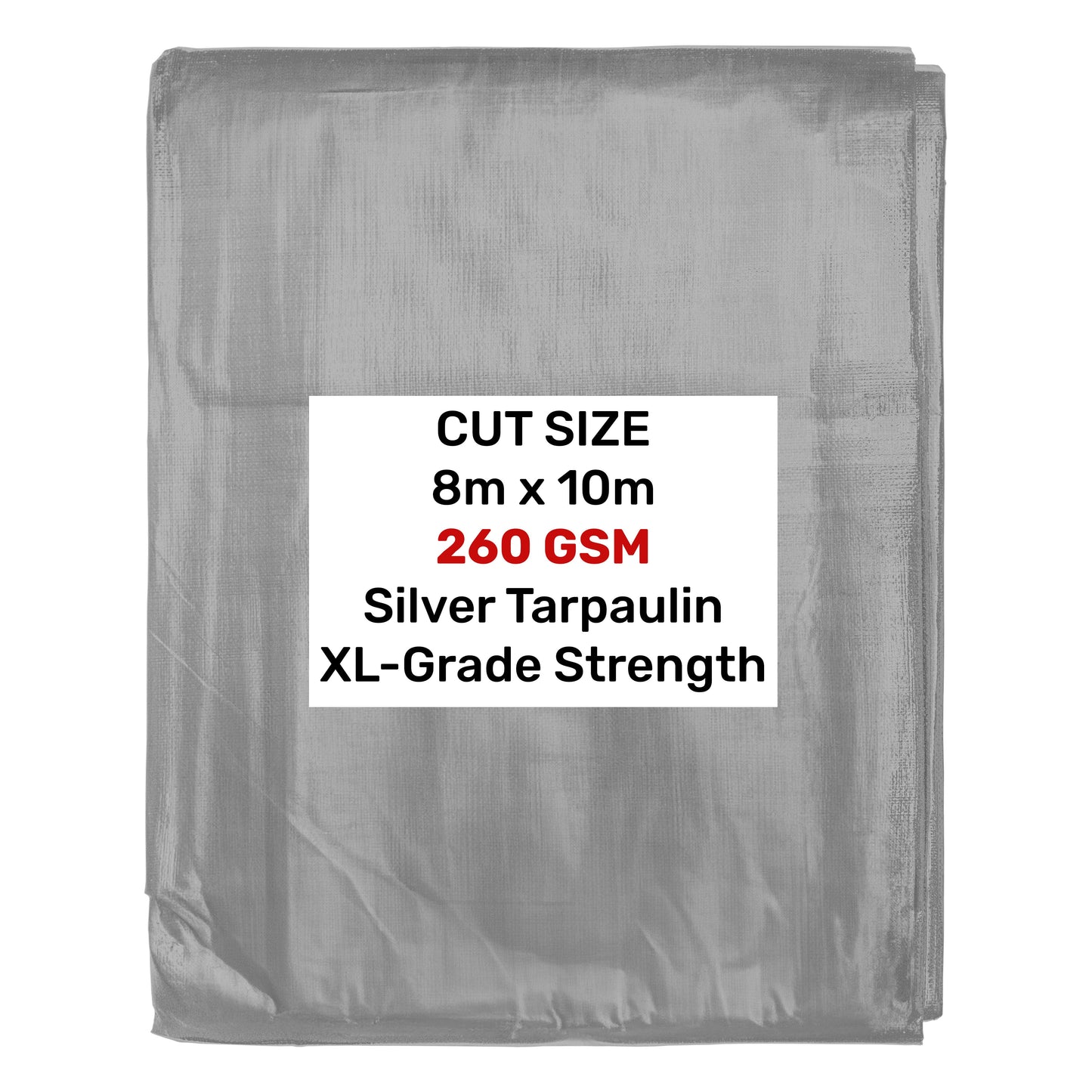 Silver XL-Grade Tarpaulin 8m x 10m