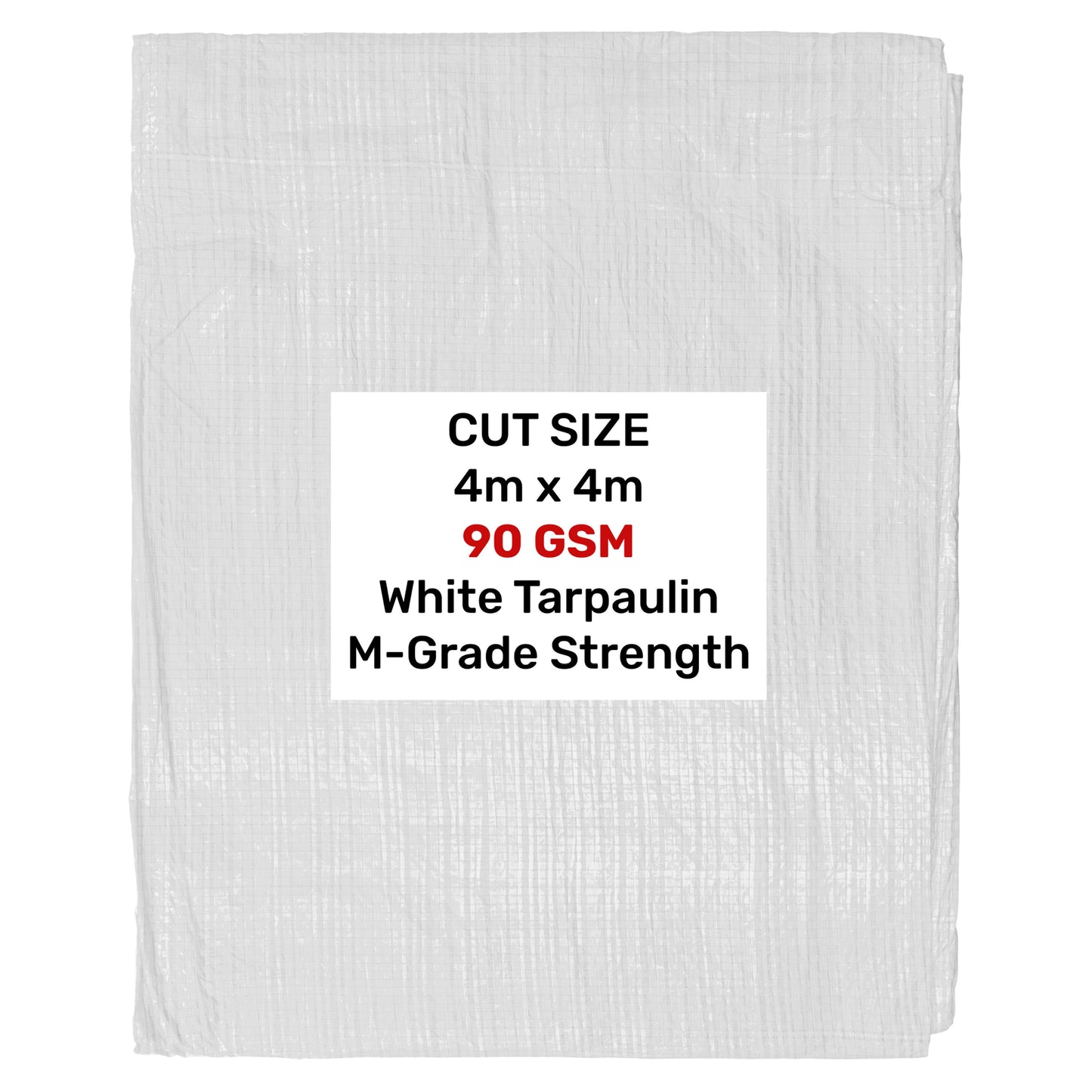White M-Grade Tarpaulin 4m x 4m
