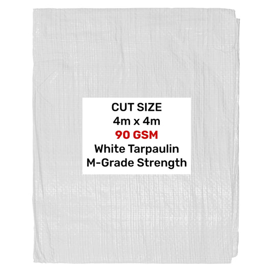 White M-Grade Tarpaulin 4m x 4m