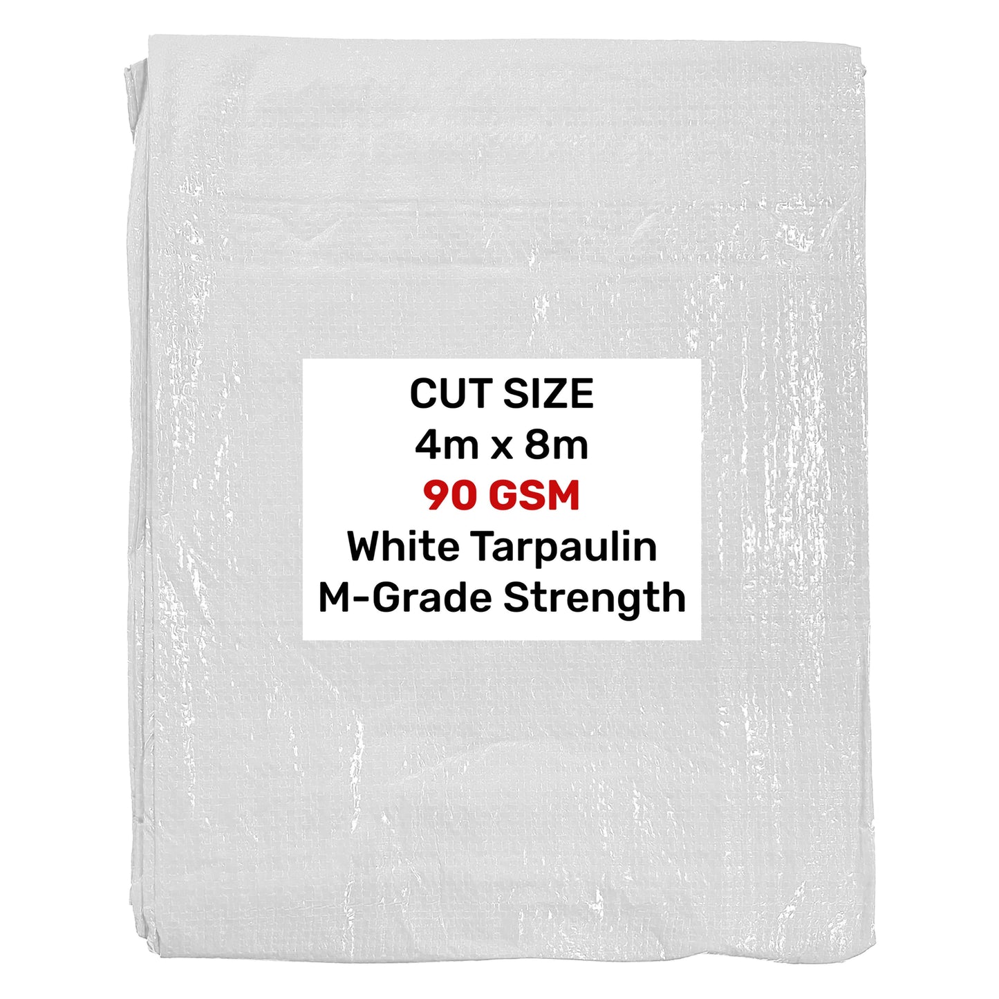 White M-Grade Tarpaulin 4m x 8m