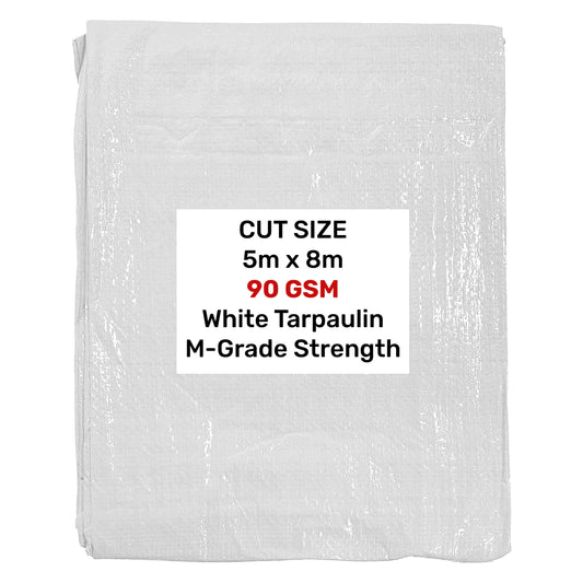 White M-Grade Tarpaulin 5m x 8m