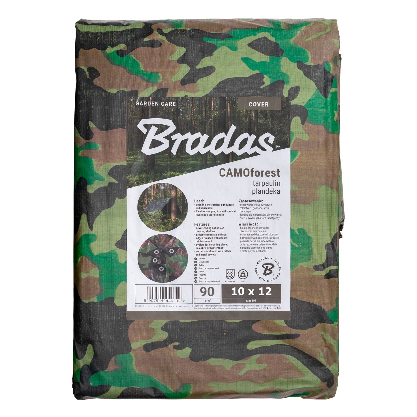 Camouflage M-Grade Tarpaulin 10m x 12m BRADAS