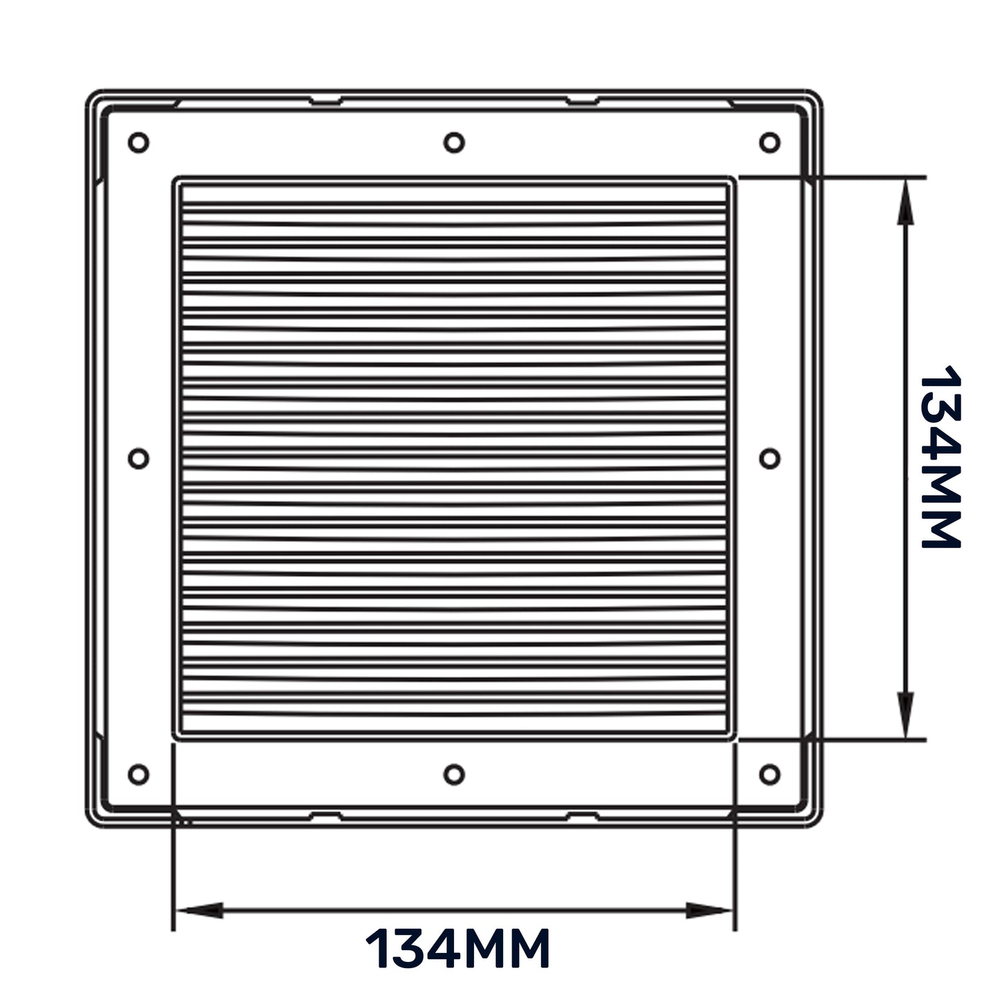 Louvre Vent White DL/135 RW LUX With Fly Mesh