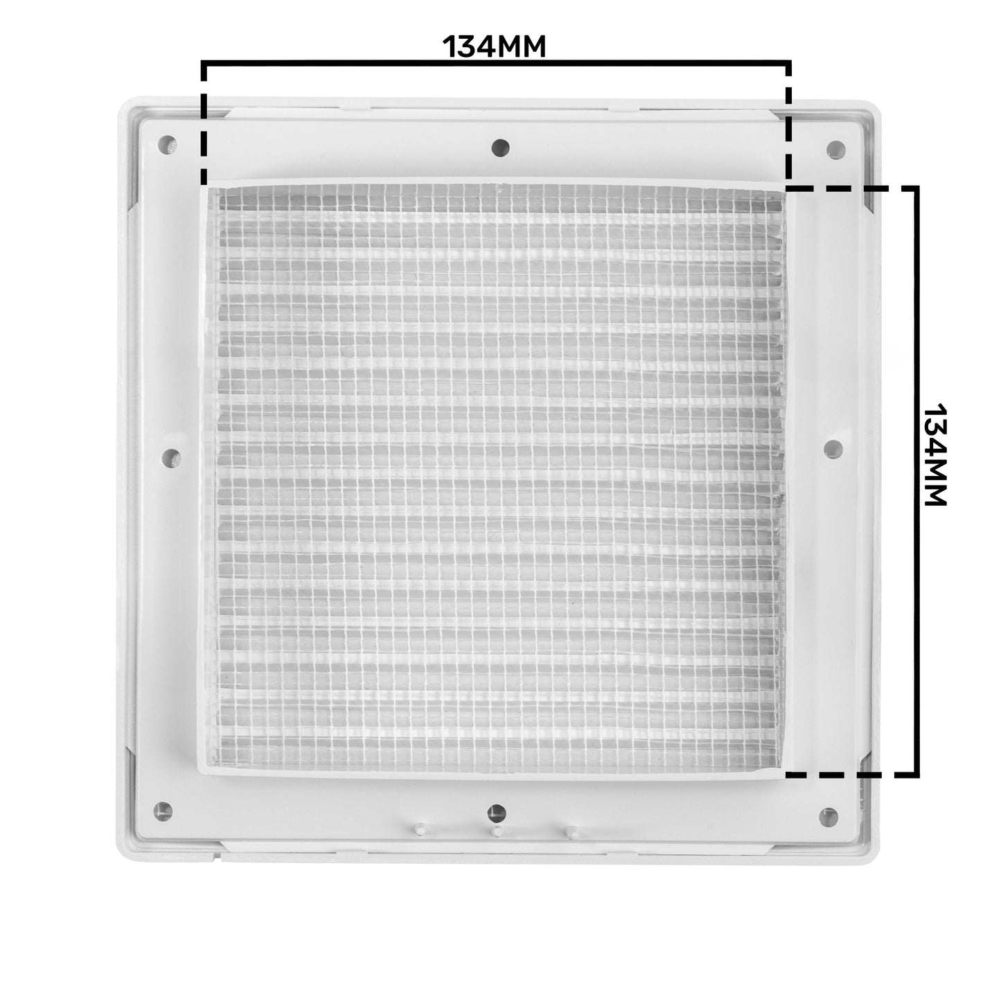 Louvre Vent White DL/135 RW LUX With Fly Mesh