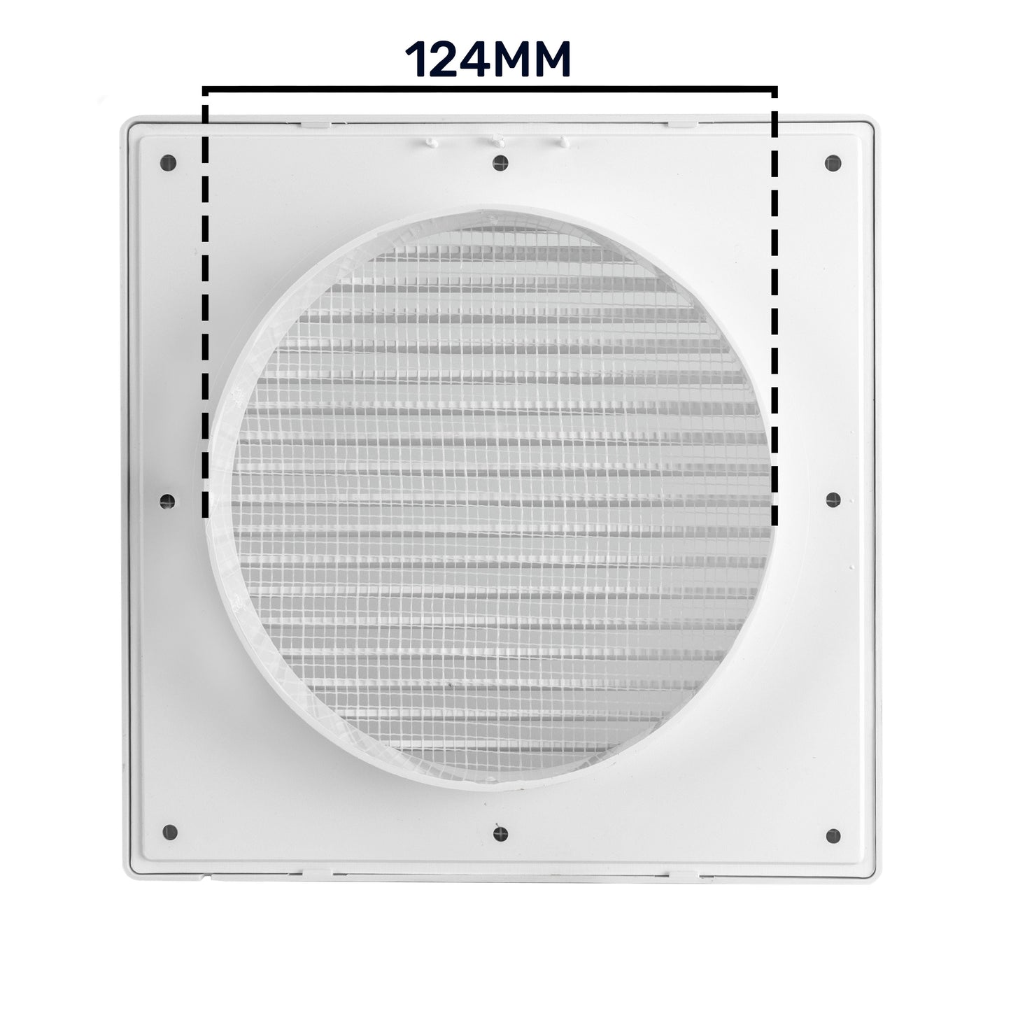 Louvre Vent White DL/125 RW LUX With Fly Mesh