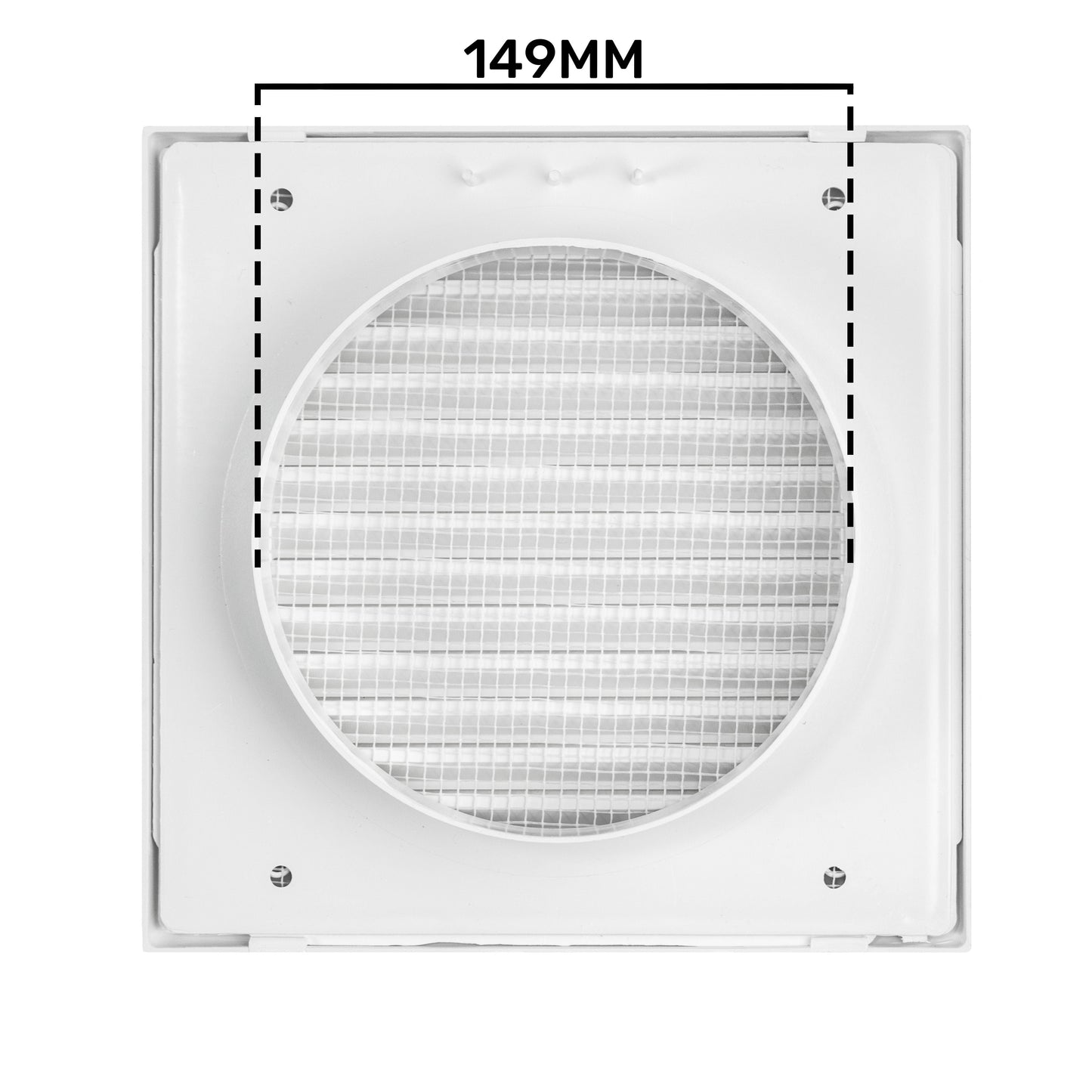 Louvre Vent White Duo Smart 165 fi 150mm With Fly Mesh