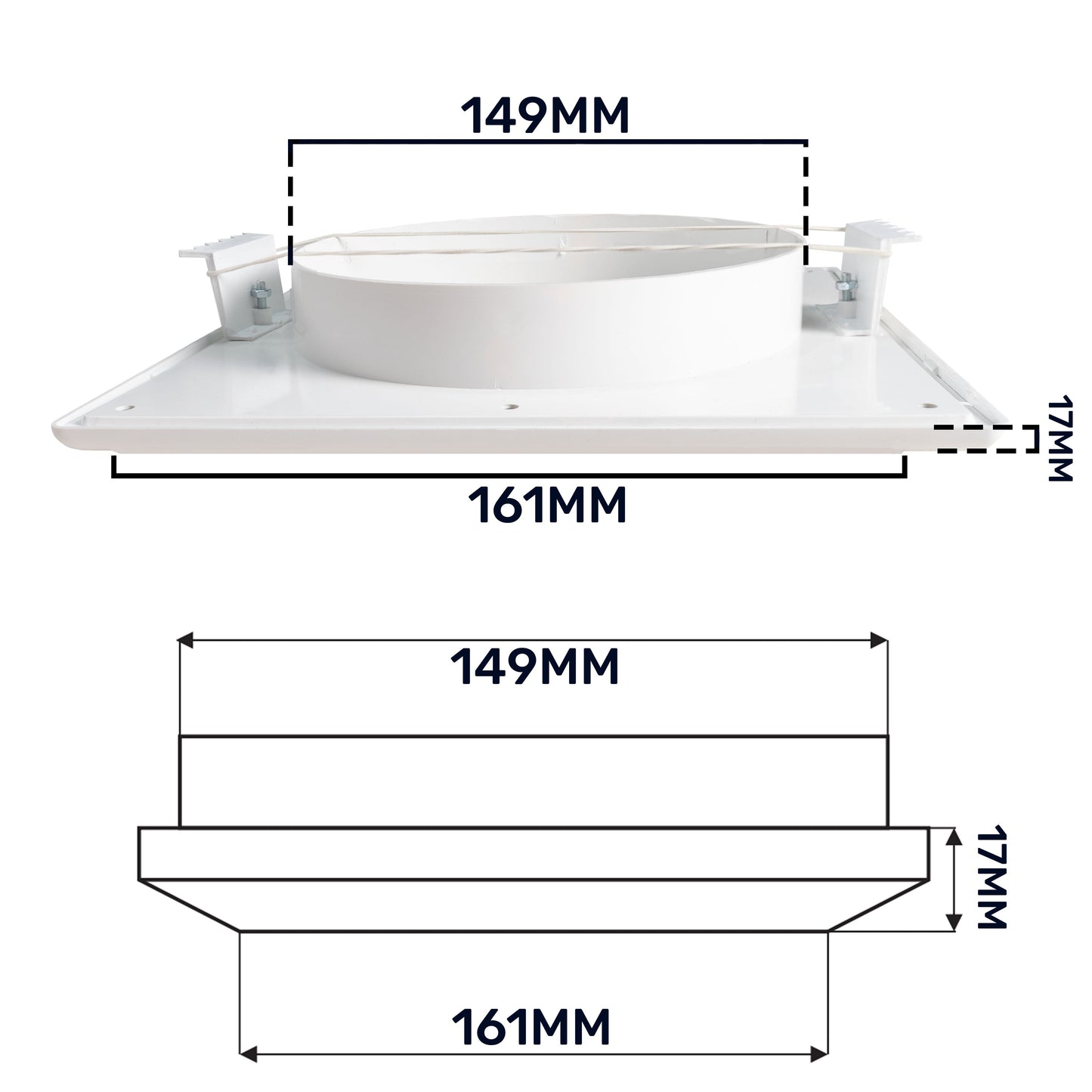 Louvre Vent White Duo Smart 165 fi 150mm With Fly Mesh