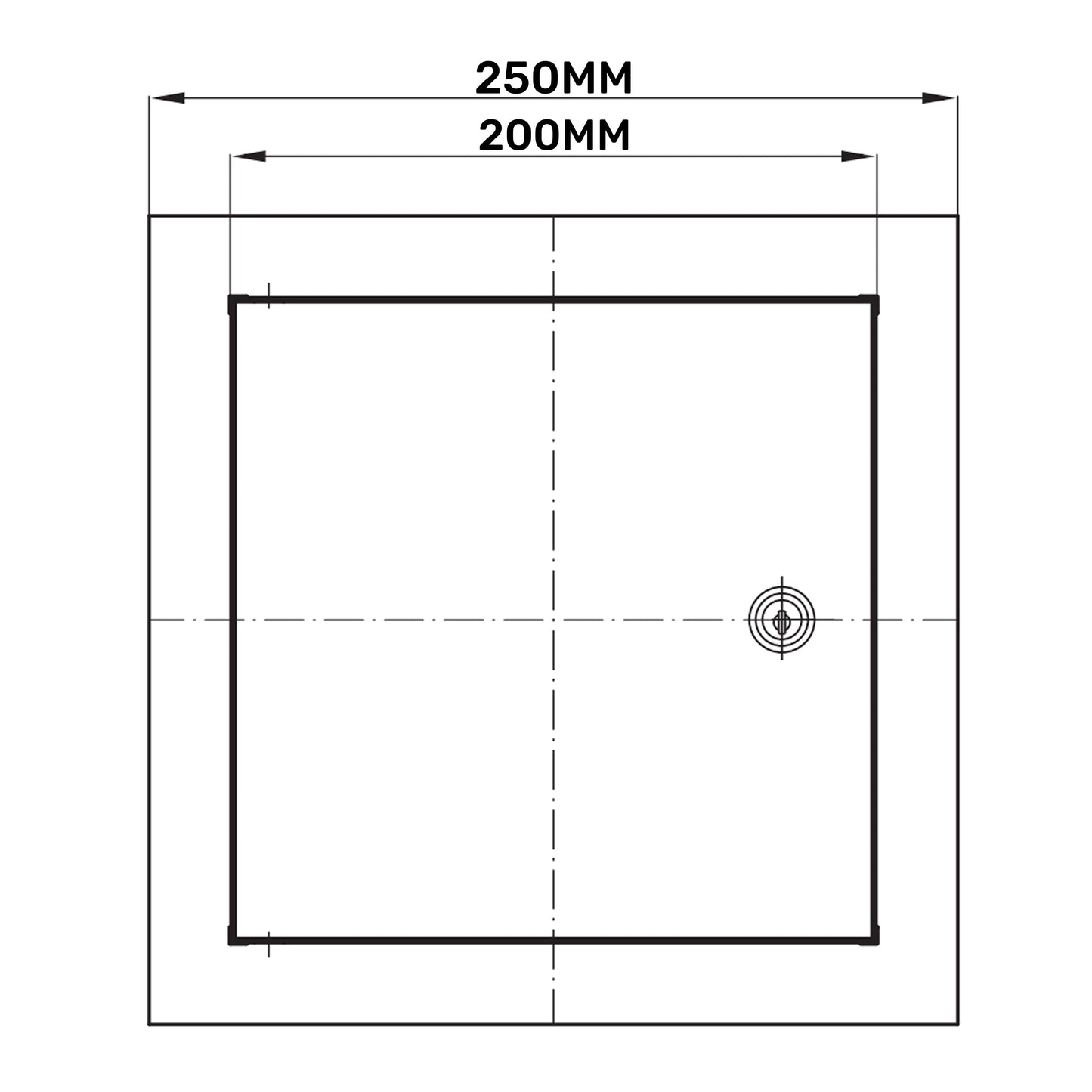 Access Panel Door Metal With Lock, White 200mm x 300mm