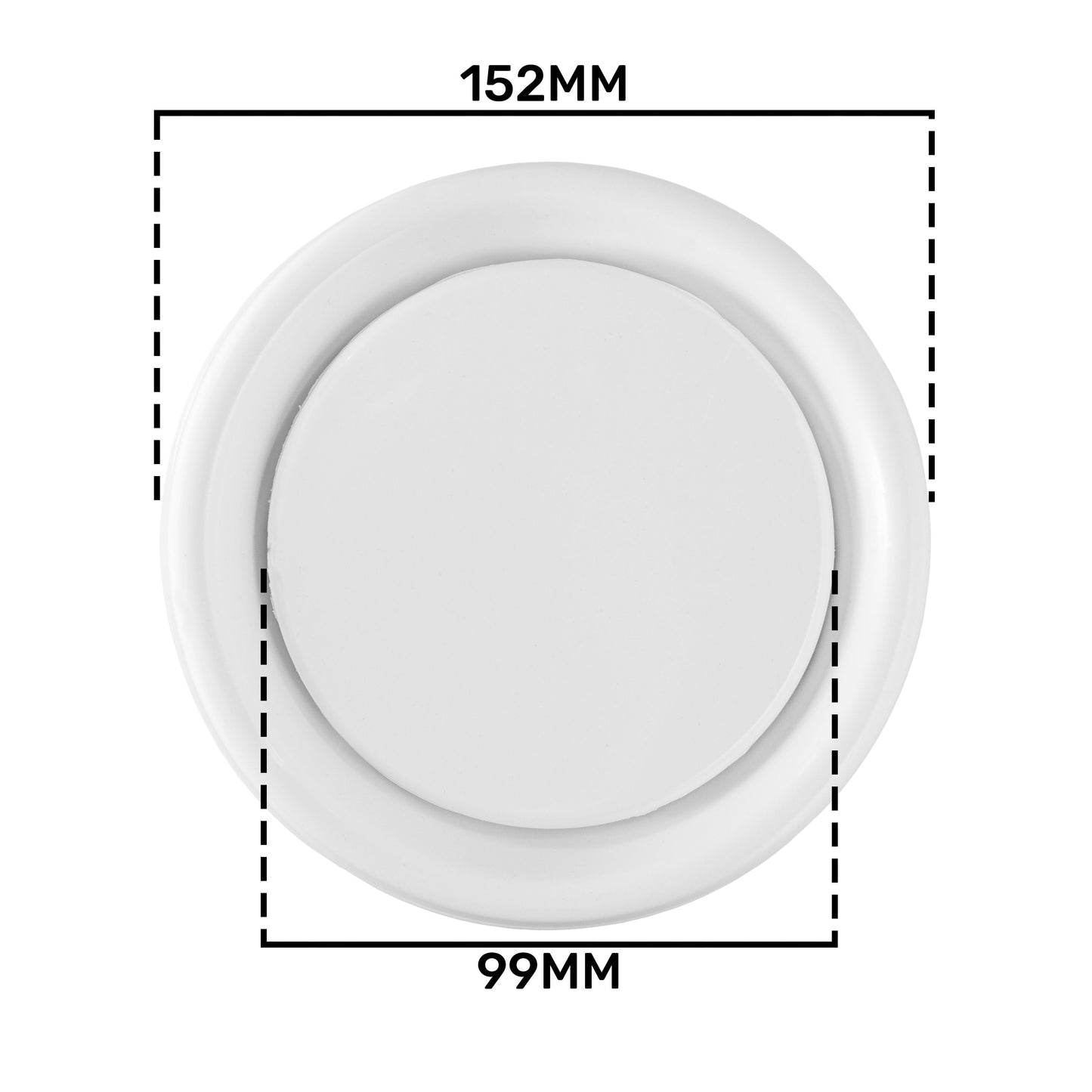 White ABS Extract Ceiling Valve 100mm