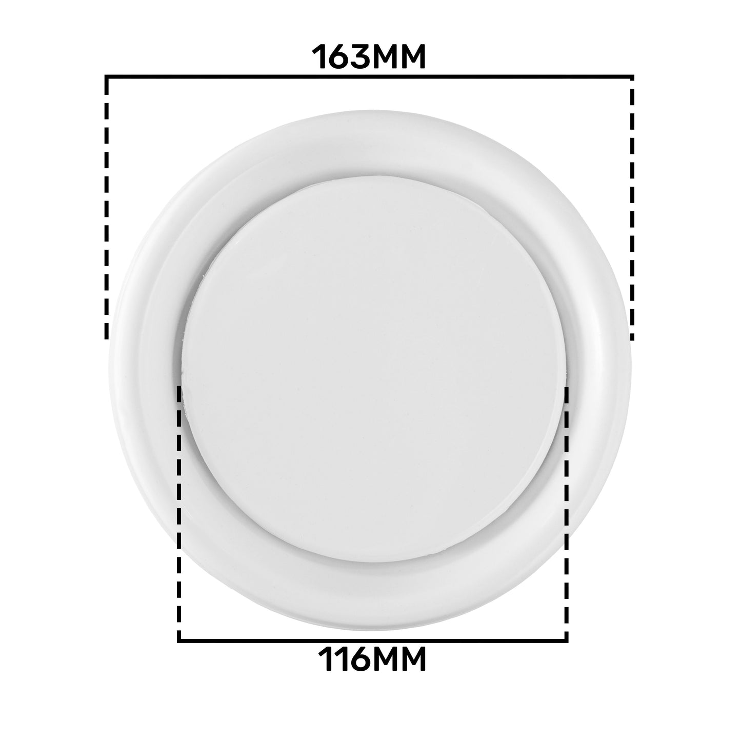White ABS Extract Ceiling Valve 125mm