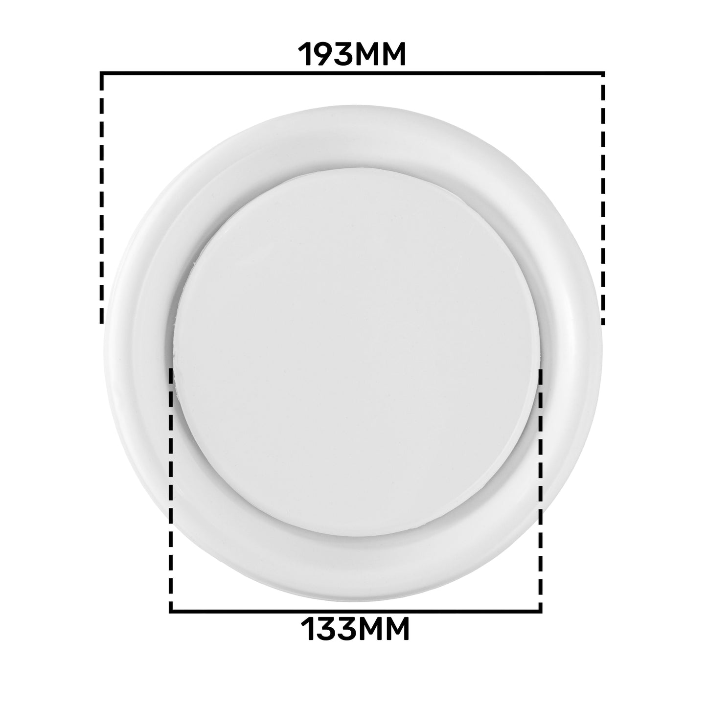 White ABS Extract Ceiling Valve 150mm