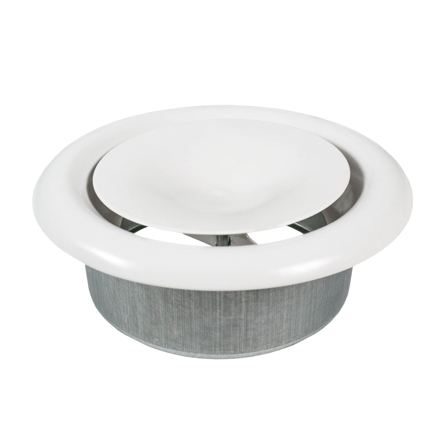 White Metal Extract Ceiling Valve 125mm - Anemostat SV