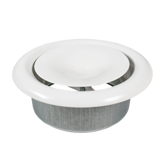 White Metal Extract Ceiling Valve 125mm - Anemostat SV