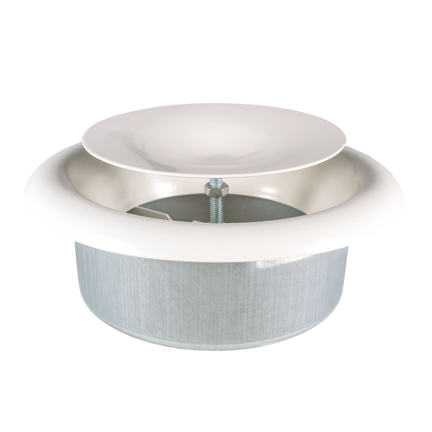 White Metal Extract Ceiling Valve 125mm - Anemostat SV