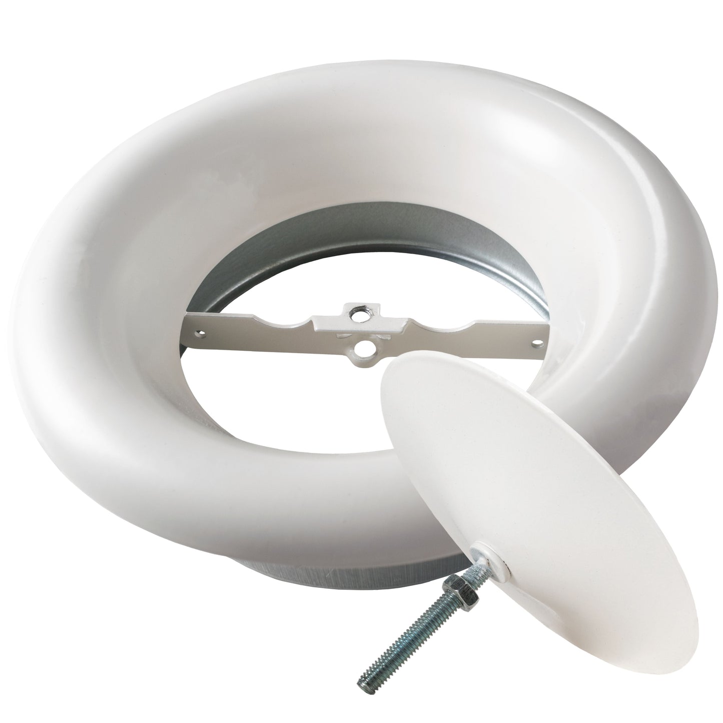 White Metal Extract Ceiling Valve 125mm - Anemostat SV