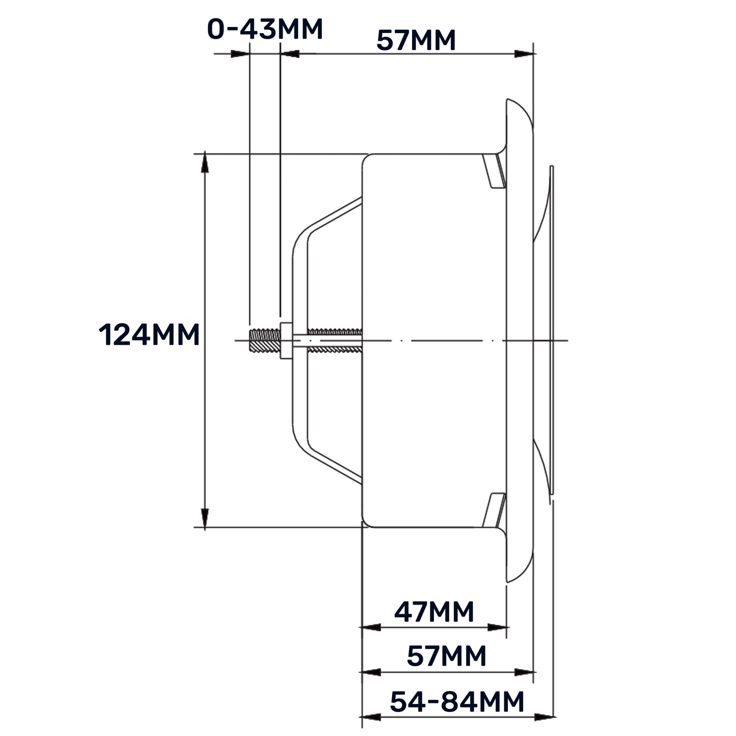 White Metal Extract Ceiling Valve 125mm - Anemostat EV
