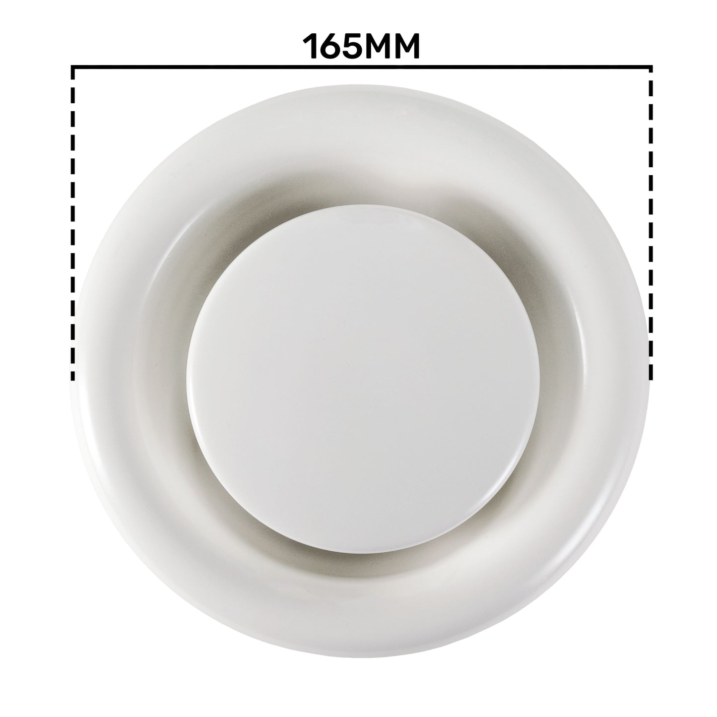 White Metal Extract Ceiling Valve 125mm - Anemostat EV