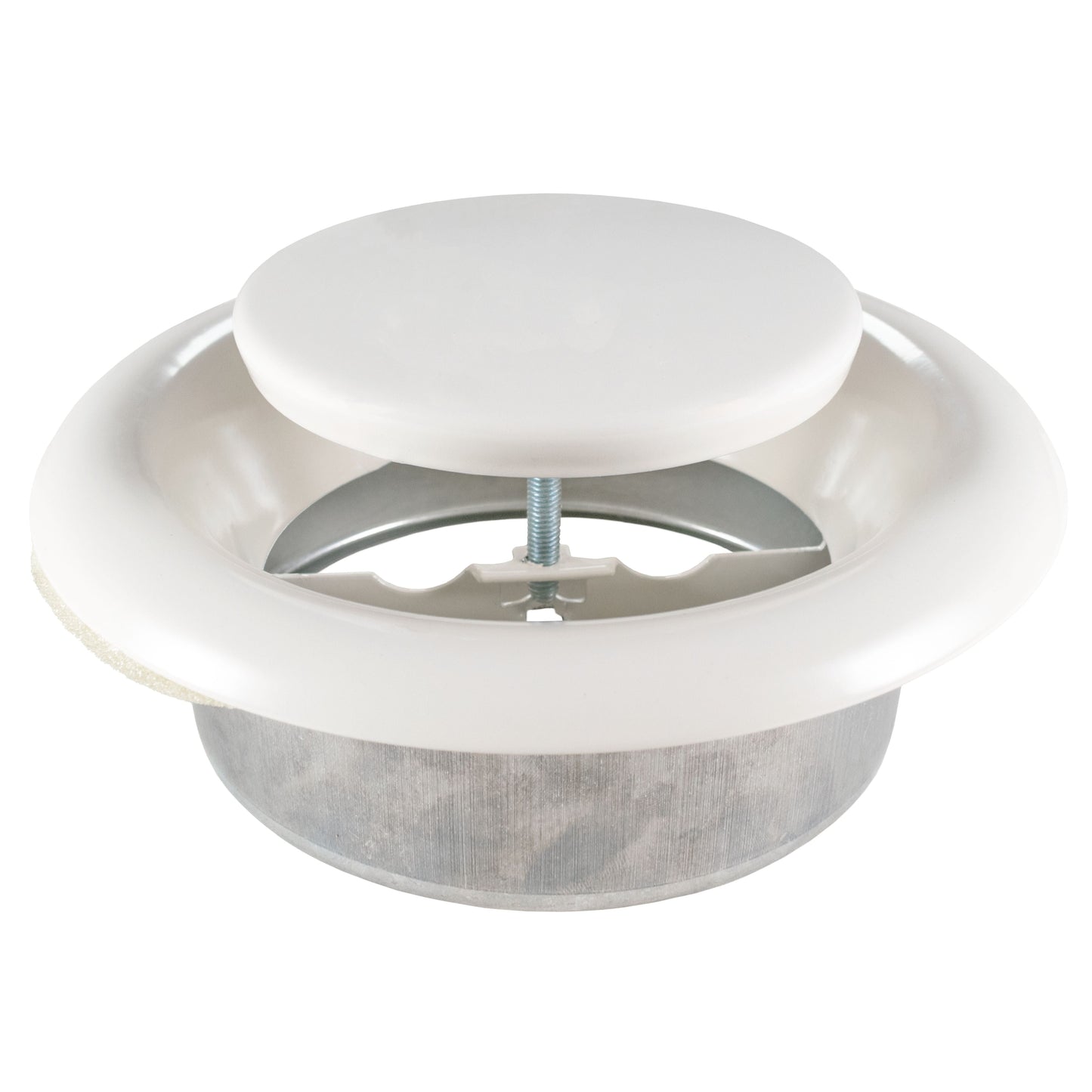 White Metal Extract Ceiling Valve 125mm - Anemostat EV