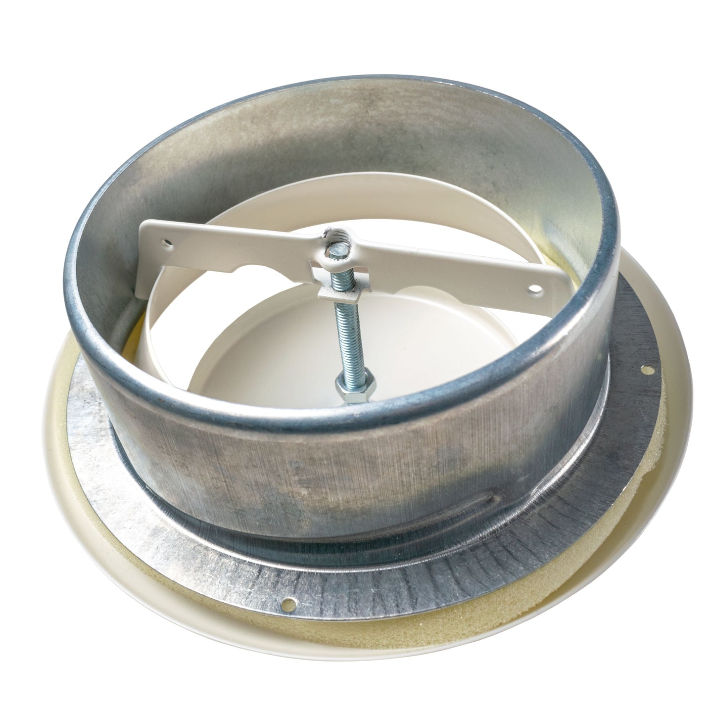 White Metal Extract Ceiling Valve 125mm - Anemostat EV